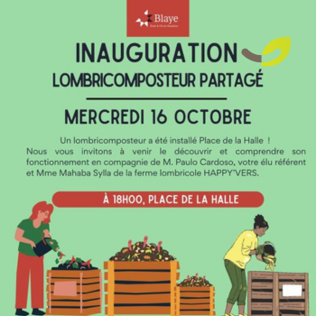 🎉 Inauguration du premier lombricomposteur partagé à Blaye*